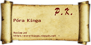Póra Kinga névjegykártya
