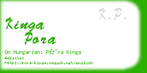 kinga pora business card